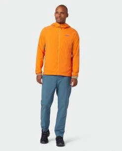 Stio Men's Alpiner Hooded Jacket -STIO Sales M Alpiner Hooded Jacket Orange Peel 1 Full