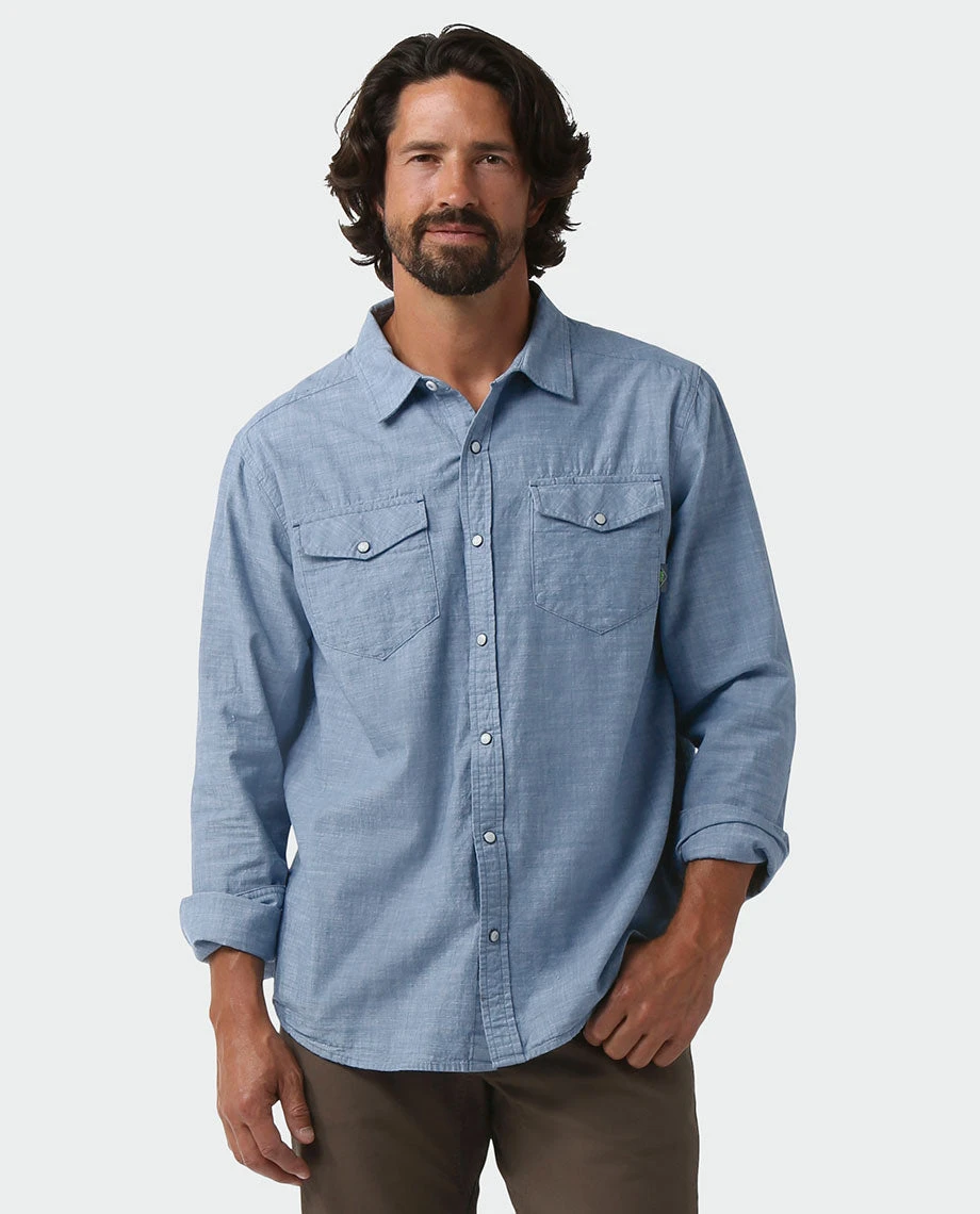 Stio Men's Ashton Chambray Shirt 10 Stio Men's Ashton Chambray Shirt - Image 8