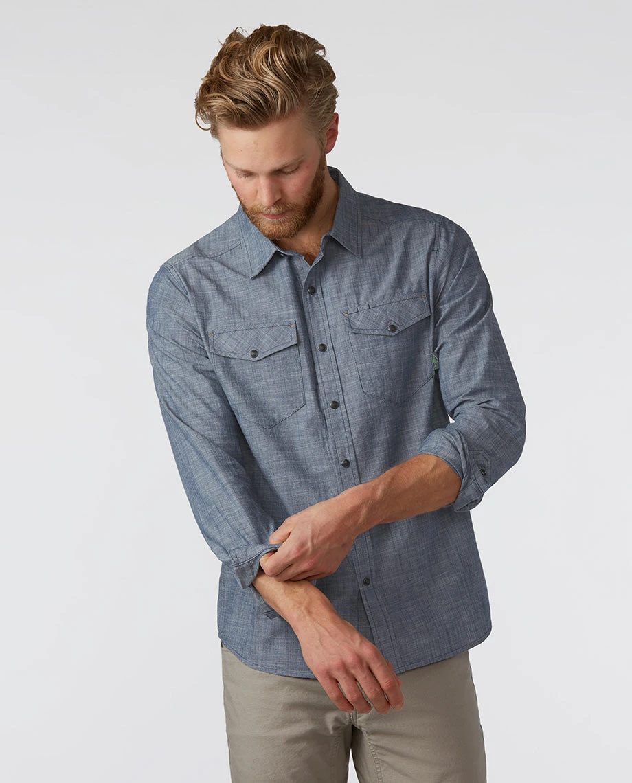 Stio Men's Ashton Chambray Shirt - Past Season 6 Stio Men's Ashton Chambray Shirt - Past Season - Image 4