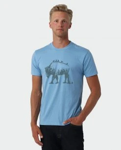 Stio Men's Bison Perch Tee -STIO Sales M Bison Perch Tee Light Blue Heather 1