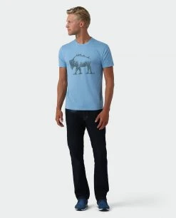 Stio Men's Bison Perch Tee -STIO Sales M Bison Perch Tee Light Blue Heather 3
