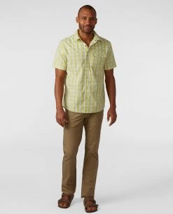 Stio Men's Curtis Camp Shirt SS -STIO Sales M Curtis Camp Shirt SS Forage Green Plaid 3