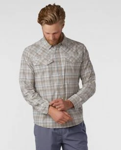 Stio Men's Eddy Drift Shirt LS -STIO Sales M Eddy Drift Shirt LS Pebble Plaid 3