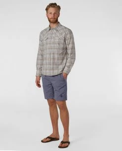 Stio Men's Eddy Drift Shirt LS -STIO Sales M Eddy Drift Shirt LS Pebble Plaid 4