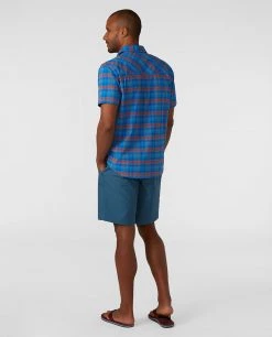 Stio Men's Eddy Shirt SS -STIO Sales M Eddy Shirt SS Blue Jolt Plaid 4