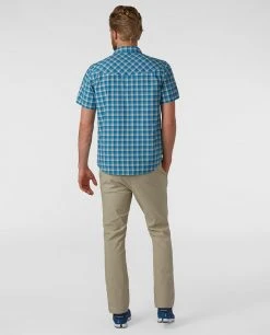 Stio Men's Eddy Shirt SS -STIO Sales M Eddy Shirt SS Tumbling Turq Check 4