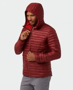 Stio Men's Pinion Down Hooded Jacket -STIO Sales M Pinion Down Hooded Jacket Roasted Beet 3