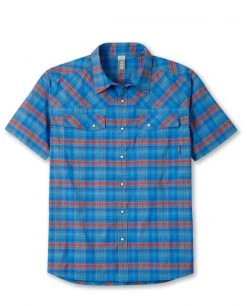Stio Men's Eddy Shirt SS -STIO Sales M SS Eddy Blue Jolt Plaid
