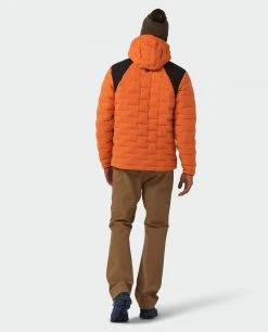 Stio Men's Skillet Stretch Down Hooded Jacket -STIO Sales M Skillet Stretch Down Hooded Jacket Basecamp Orange 9