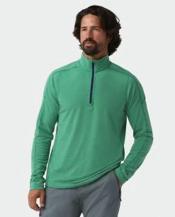 Stio Men's Tipton Tech Half Zip -STIO Sales M Tipton Tech Half Zip Greenery Heather 1