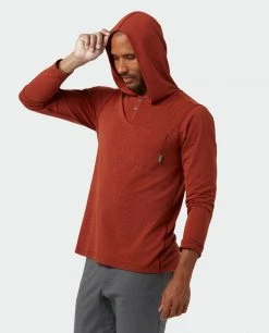 Stio Men's Tipton Tech Hooded Henley -STIO Sales M Tipton Tech Hooded Henley Roasted Beet Heather 2