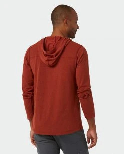 Stio Men's Tipton Tech Hooded Henley -STIO Sales M Tipton Tech Hooded Henley Roasted Beet Heather 3