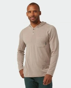 Stio Men's Tipton Tech Hooded Henley -STIO Sales M Tipton Tech Hooded Henley Rodeo Dust Heather 1