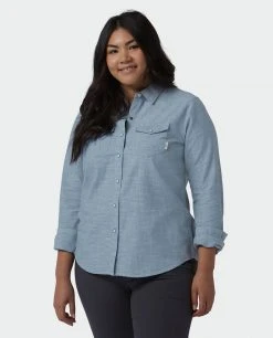 Stio Women's Ashton Chambray Shirt -STIO Sales W Ashton Chambray Shirt Light Chambray Alt 1W Ashton Chambray Shirt Light Chambray Alt 2