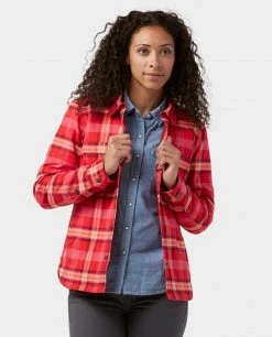 Stio Women's Buckhorn Insulated Snap Shirt -STIO Sales W Buckhorn Insulated Snap Shirt Risk Red Plaid 2