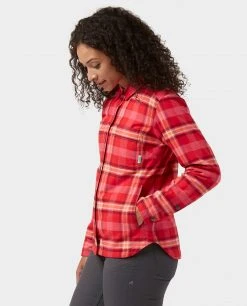 Stio Women's Buckhorn Insulated Snap Shirt -STIO Sales W Buckhorn Insulated Snap Shirt Risk Red Plaid 3