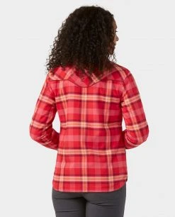 Stio Women's Buckhorn Insulated Snap Shirt -STIO Sales W Buckhorn Insulated Snap Shirt Risk Red Plaid 4