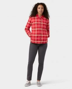 Stio Women's Buckhorn Insulated Snap Shirt -STIO Sales W Buckhorn Insulated Snap Shirt Risk Red Plaid 5