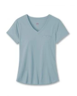 Stio Women's Divide V-Neck SS -STIO Sales W Divide Tech V Neck Misty Cloud