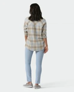 Stio Women's Dovetail Lightweight Flannel Shirt -STIO Sales W Dovetail Lightweight Flannel Shirt Bone White Plaid 5