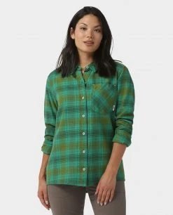 Stio Women's Dovetail Lightweight Flannel Shirt -STIO Sales W Dovetail Lightweight Flannel Shirt Greenery Plaid 1
