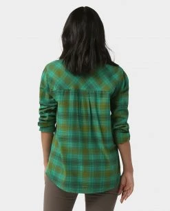 Stio Women's Dovetail Lightweight Flannel Shirt -STIO Sales W Dovetail Lightweight Flannel Shirt Greenery Plaid 3