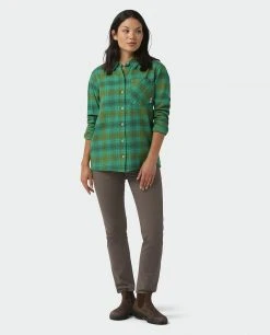 Stio Women's Dovetail Lightweight Flannel Shirt -STIO Sales W Dovetail Lightweight Flannel Shirt Greenery Plaid 4