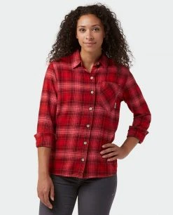 Stio Women's Dovetail Lightweight Flannel Shirt -STIO Sales W Dovetail Lightweight Flannel Shirt Pink Elation Plaid 1