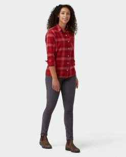 Stio Women's Dovetail Lightweight Flannel Shirt -STIO Sales W Dovetail Lightweight Flannel Shirt Pink Elation Plaid 4