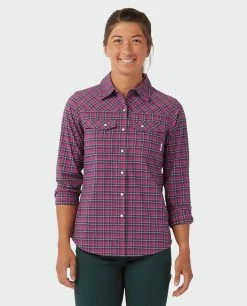 Stio Women's Eddy Shirt LS -STIO Sales W Eddy Shirt LS Backyard Berry Plaid 1 f71ffe7f 86ee 4159 9c2b ff852753760b