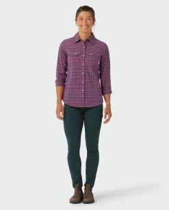 Stio Women's Eddy Shirt LS -STIO Sales W Eddy Shirt LS Backyard Berry Plaid 4 b83cf8bf 4330 4b96 b381 166968cf52cb