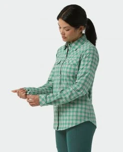 Stio Women's Eddy Shirt LS -STIO Sales W Eddy Shirt LS Greenery Plaid 3 44676d74 a0bf 45ca ae08 1b52d2082d5a