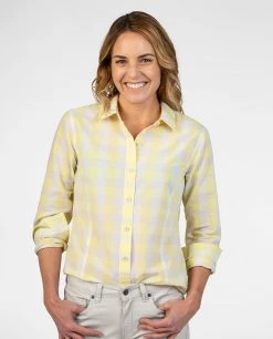 Stio Women's Emery Shirt LS -STIO Sales W Emery Shirt LS Lemonade Check 2