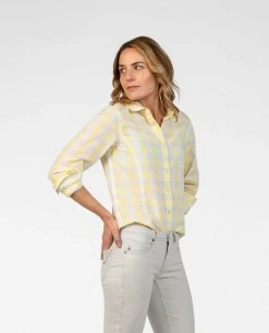Stio Women's Emery Shirt LS -STIO Sales W Emery Shirt LS Lemonade Check 6