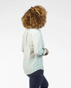 Stio Women's Emery Shirt LS -STIO Sales W Emery Shirt LS Polished Ice Check 4