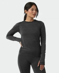 Stio Women's Basis® Seamless Tech Crew -STIO Sales W Full Range Seamless Crew Boundary Black Heather 1