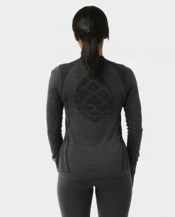 Stio Women's Basis® Seamless Tech Crew -STIO Sales W Full Range Seamless Crew Boundary Black Heather 3