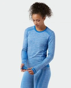 Stio Women's Basis® Seamless Tech Crew -STIO Sales W Full Range Seamless Crew Wind River Blue Heather 2