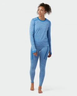 Stio Women's Basis® Seamless Tech Crew -STIO Sales W Full Range Seamless Crew Wind River Blue Heather 4