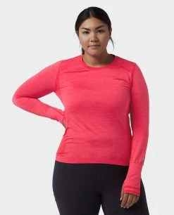 Stio Women's Basis® Seamless Tech Crew -STIO Sales W Full Range Tech Crew Pink Elation Alt 1