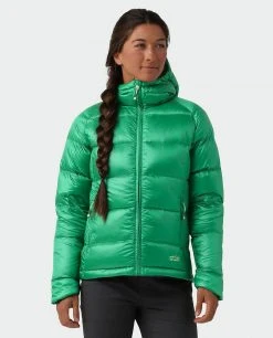 Stio Women's Hometown Down Hooded Jacket -STIO Sales W Hometown Down Hooded Jacket Greenery 1