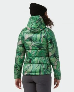 Stio Women's Hometown Down Hooded Jacket -STIO Sales W Hometown Down Hooded Jacket Verdant Marble Print 4