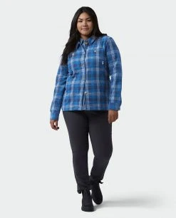 Stio Women's Hutkeeper Flannel Shirt -STIO Sales W Hutkeeper Flannel Shirt Mountain Shadow Plaid Alt 6