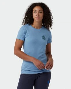 Stio Women's Pinecone Ripple Tee -STIO Sales W Pinecone Ripple Tee Light Blue Heather 1