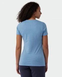 Stio Women's Pinecone Ripple Tee -STIO Sales W Pinecone Ripple Tee Light Blue Heather 2