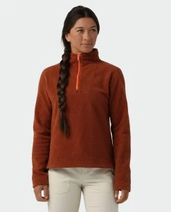 Stio Women's Rawlins Shearling Fleece Half Zip -STIO Sales W Rawlins Shearling Fleece Half Zip Maple Brown 1