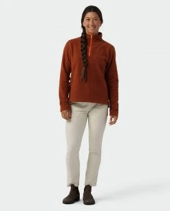 Stio Women's Rawlins Shearling Fleece Half Zip -STIO Sales W Rawlins Shearling Fleece Half Zip Maple Brown 3