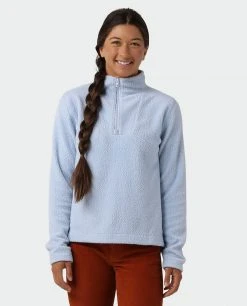 Stio Women's Rawlins Shearling Fleece Half Zip -STIO Sales W Rawlins Shearling Fleece Half Zip Wind River Blue 1