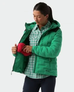 Stio Women's Skillet Stretch Down Hooded Jacket 31 Stio Women's Skillet Stretch Down Hooded Jacket -STIO Sales W Skillet Stretch Down Hooded Jacket Greenery 3