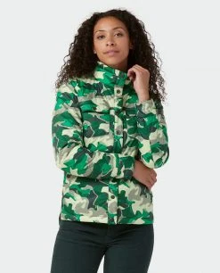 Stio Women's Skycrest Insulated Snap Shirt -STIO Sales W Skycrest Snap Shirt Honey Dew Camo 2